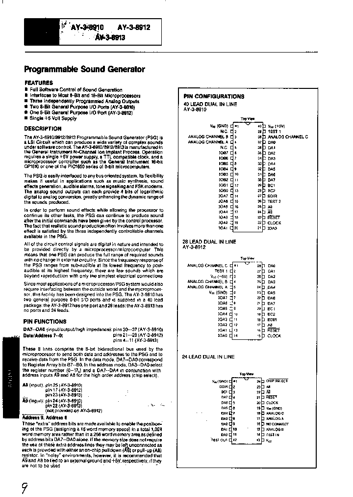 AY-3-8912_1069758.PDF Datasheet Download --- IC-ON-LINE