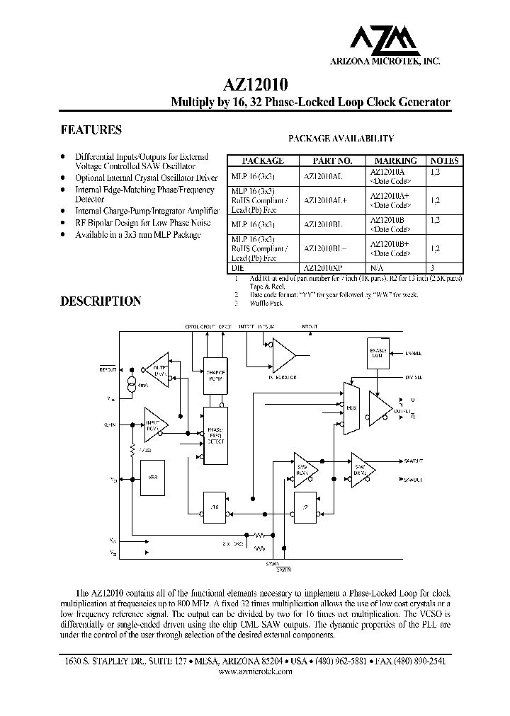 AZ12010XP_1215050.PDF Datasheet