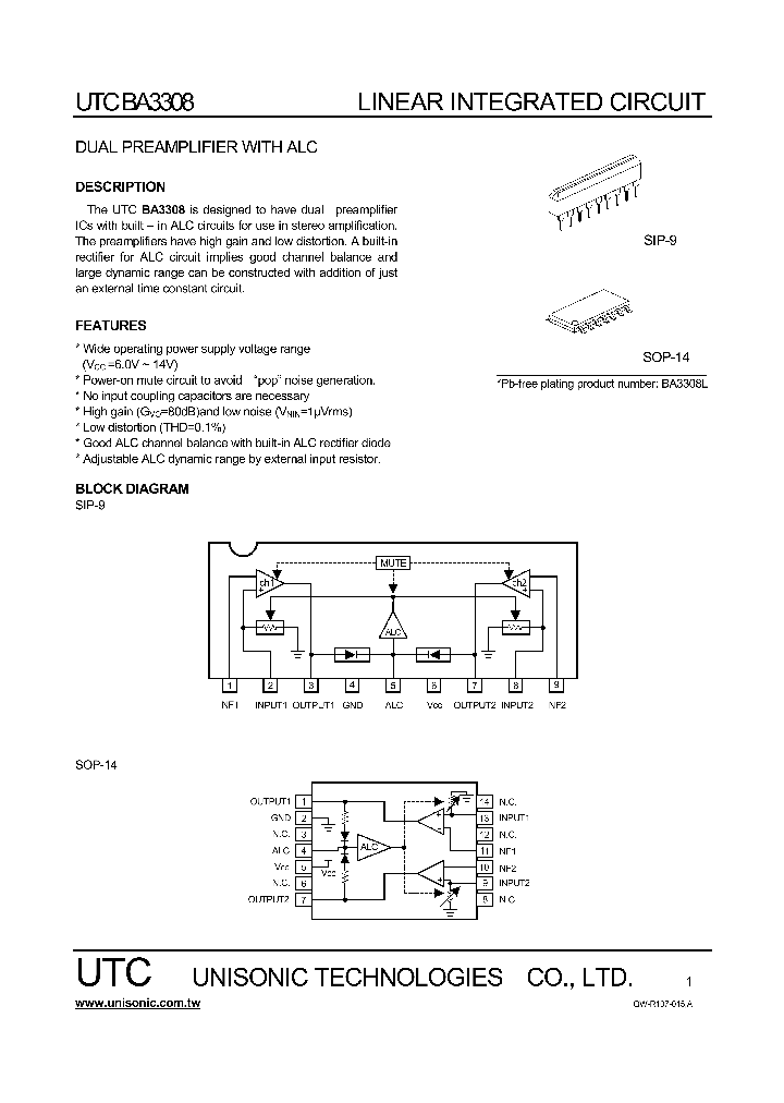 BA3308_1153775.PDF Datasheet Download --- IC-ON-LINE