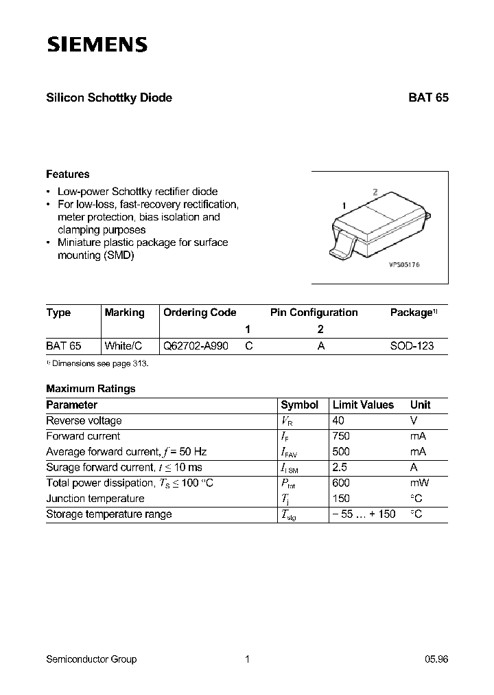 BAT65_1088733.PDF Datasheet Download --- IC-ON-LINE