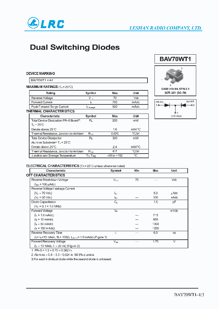 BAV70WT1_1107299.PDF Datasheet