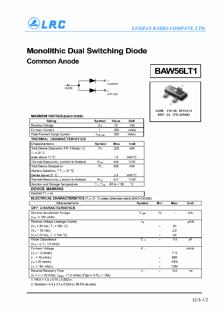 BAW56LT1_1107295.PDF Datasheet