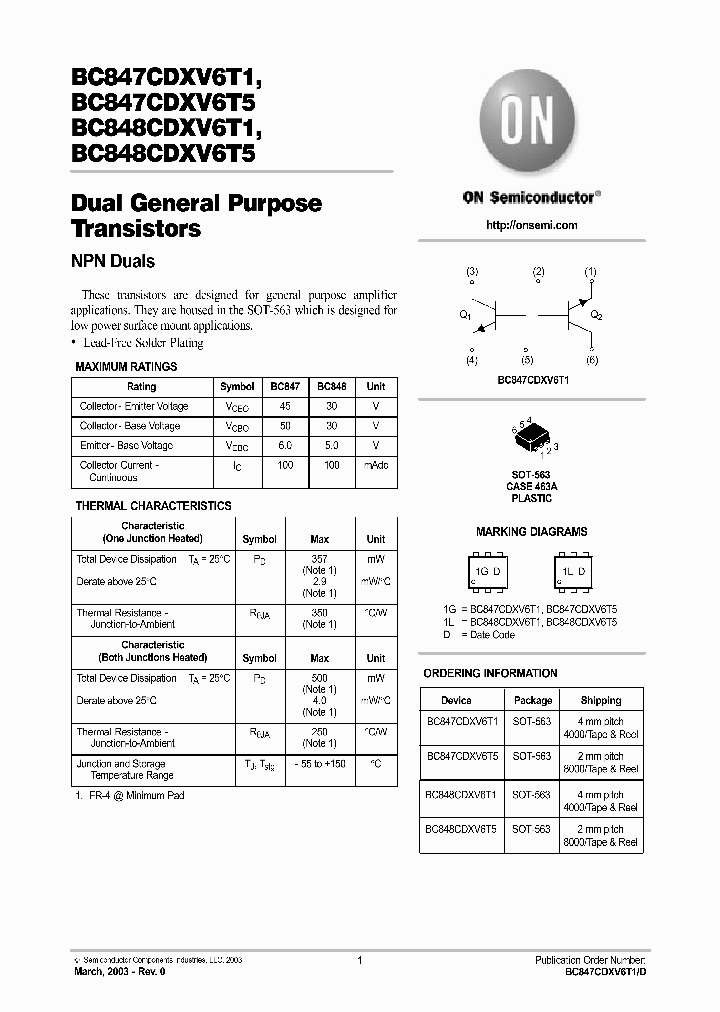 BC848CDXV6T5_1218041.PDF Datasheet Download --- IC-ON-LINE