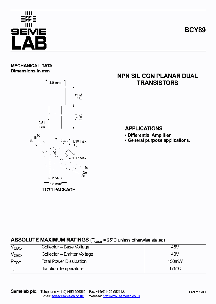 BCY89_1147148.PDF Datasheet