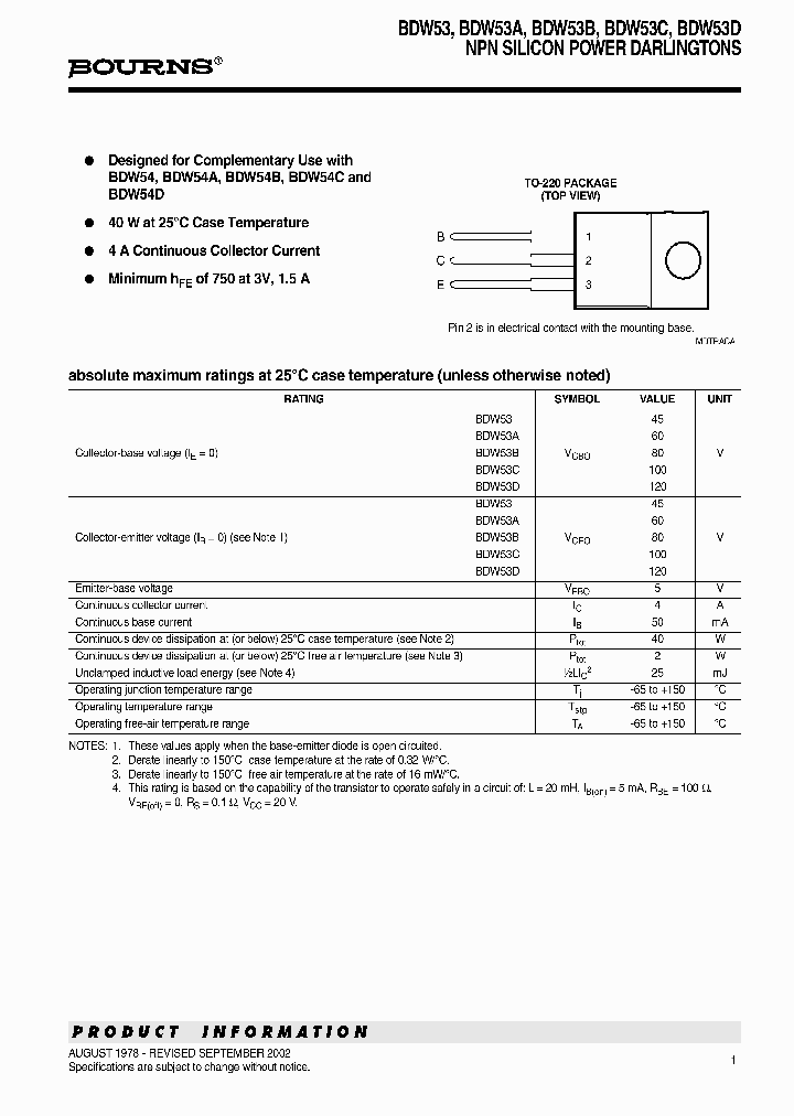 BDW53D_1218945.PDF Datasheet Download --- IC-ON-LINE