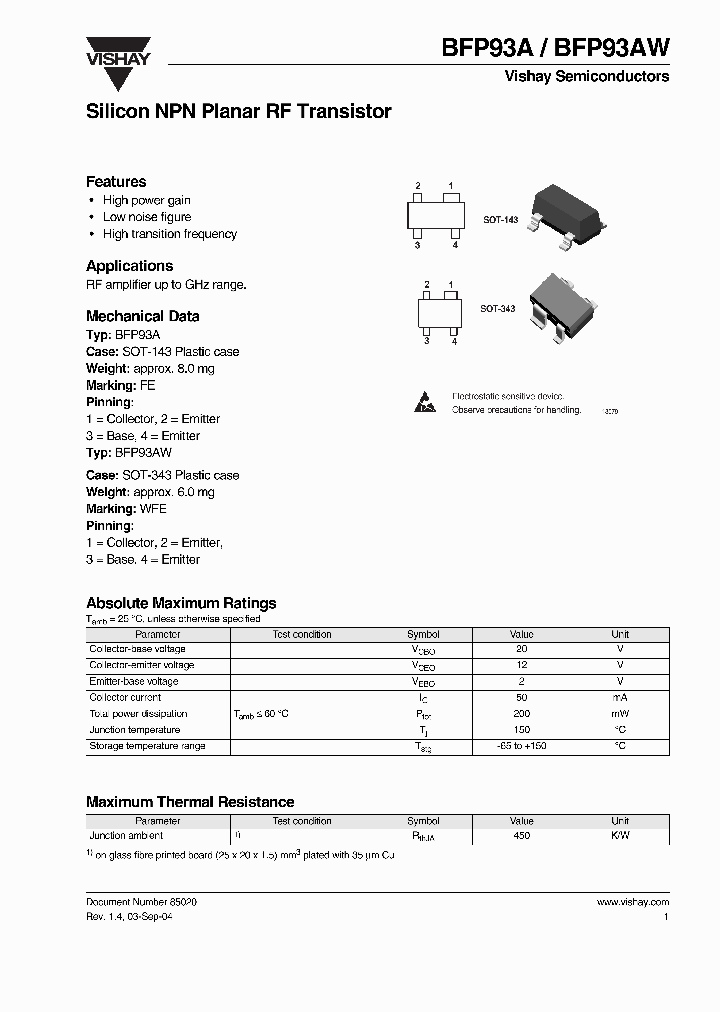 BFP93A_1134632.PDF Datasheet