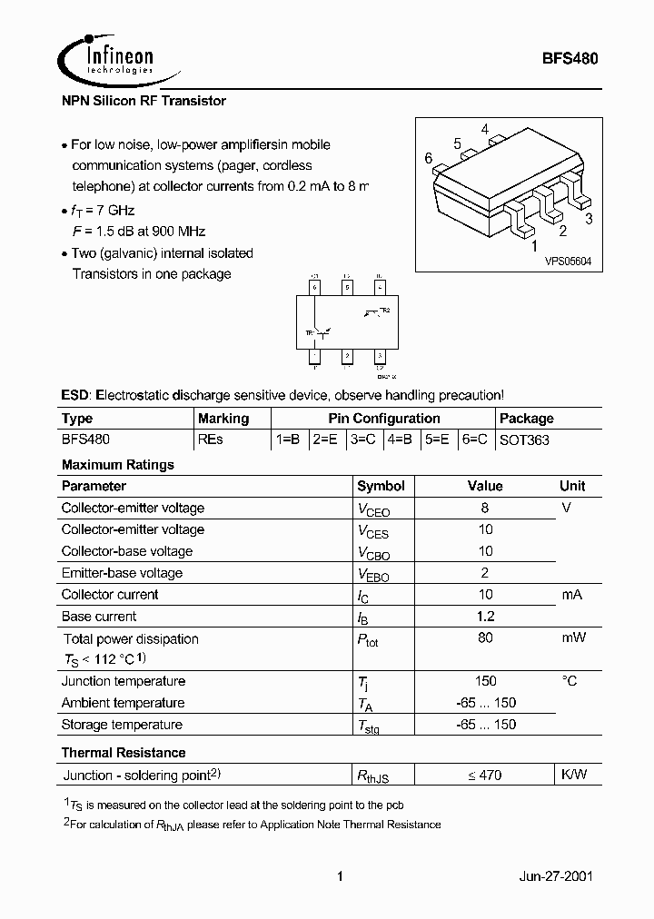 BFS480_1160465.PDF Datasheet Download --- IC-ON-LINE
