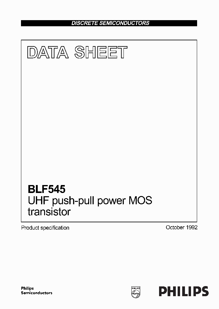 BLF545_1219719.PDF Datasheet Download --- IC-ON-LINE
