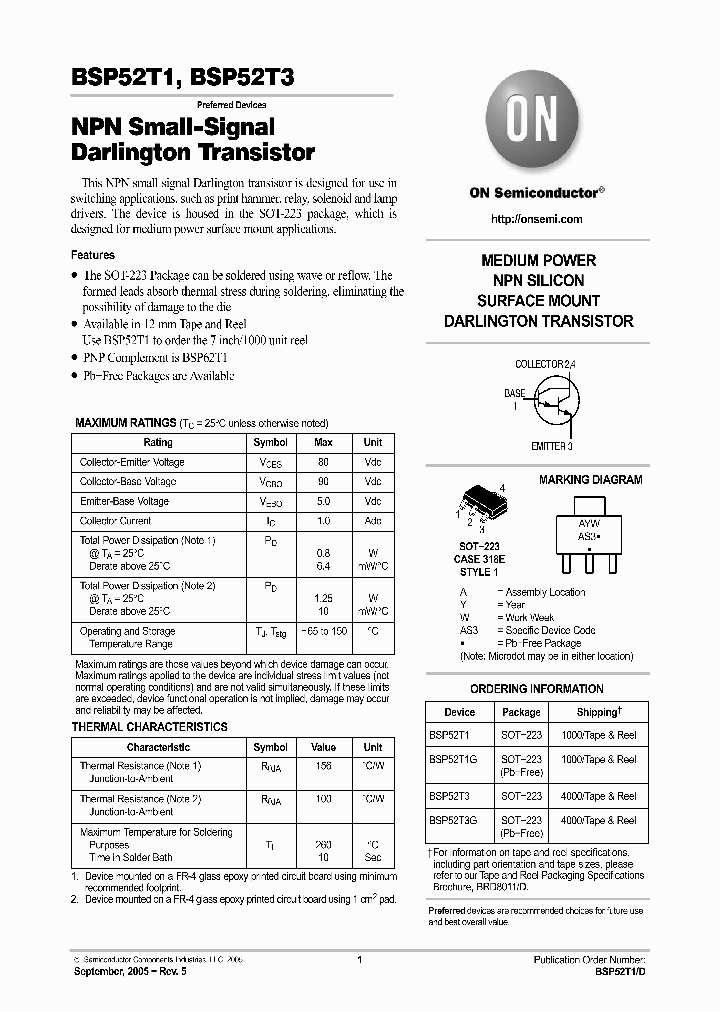 BSP52T1G_1107497.PDF Datasheet