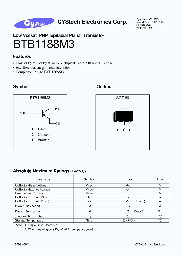 BTB1188M3_1221152.PDF Datasheet