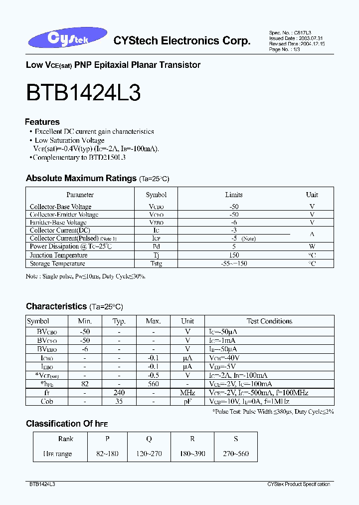 BTB1424L3_1221168.PDF Datasheet