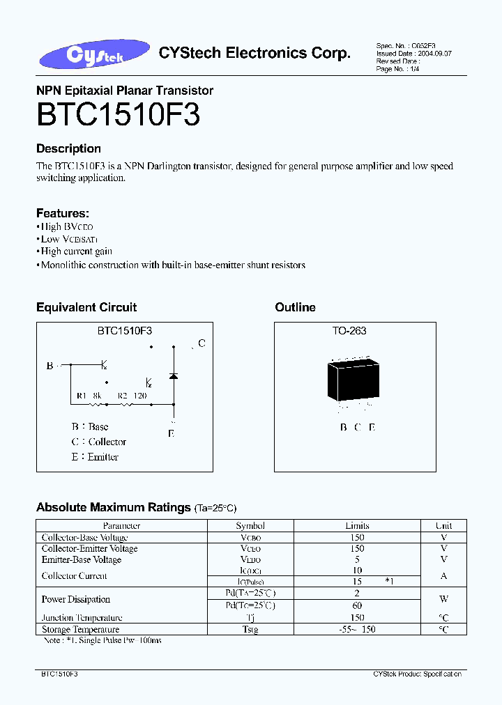 BTC1510F3_1147200.PDF Datasheet