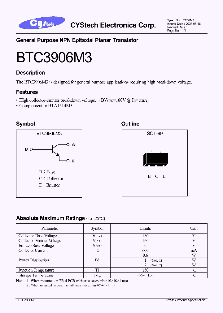 BTC3906M3_1149219.PDF Datasheet