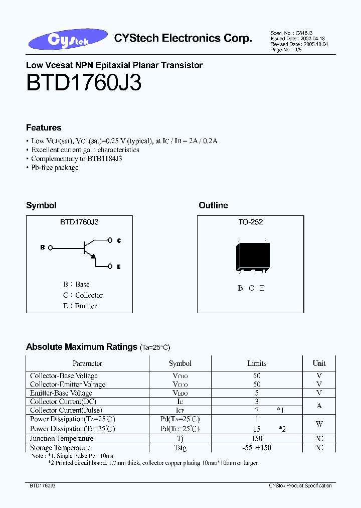 BTD1760J3_1221214.PDF Datasheet