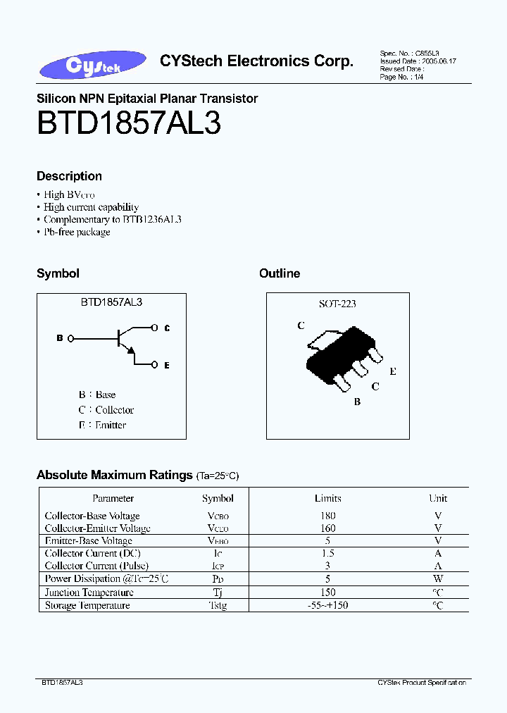 BTD1857AL3_1221229.PDF Datasheet