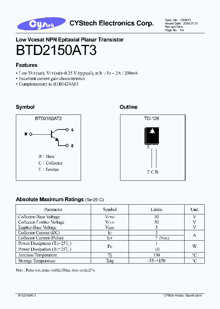 BTD2150AT3_1221251.PDF Datasheet