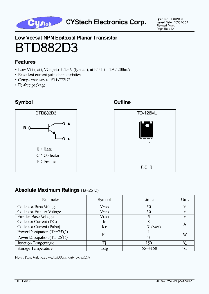 BTD882D3_1221263.PDF Datasheet