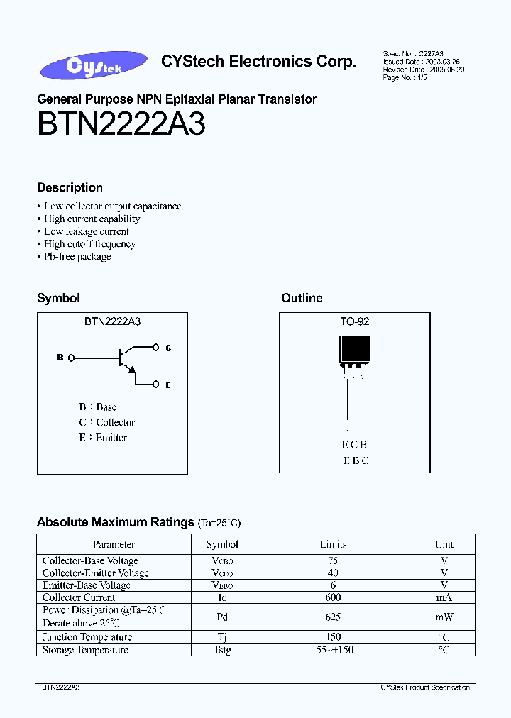 BTN2222A3_1221315.PDF Datasheet