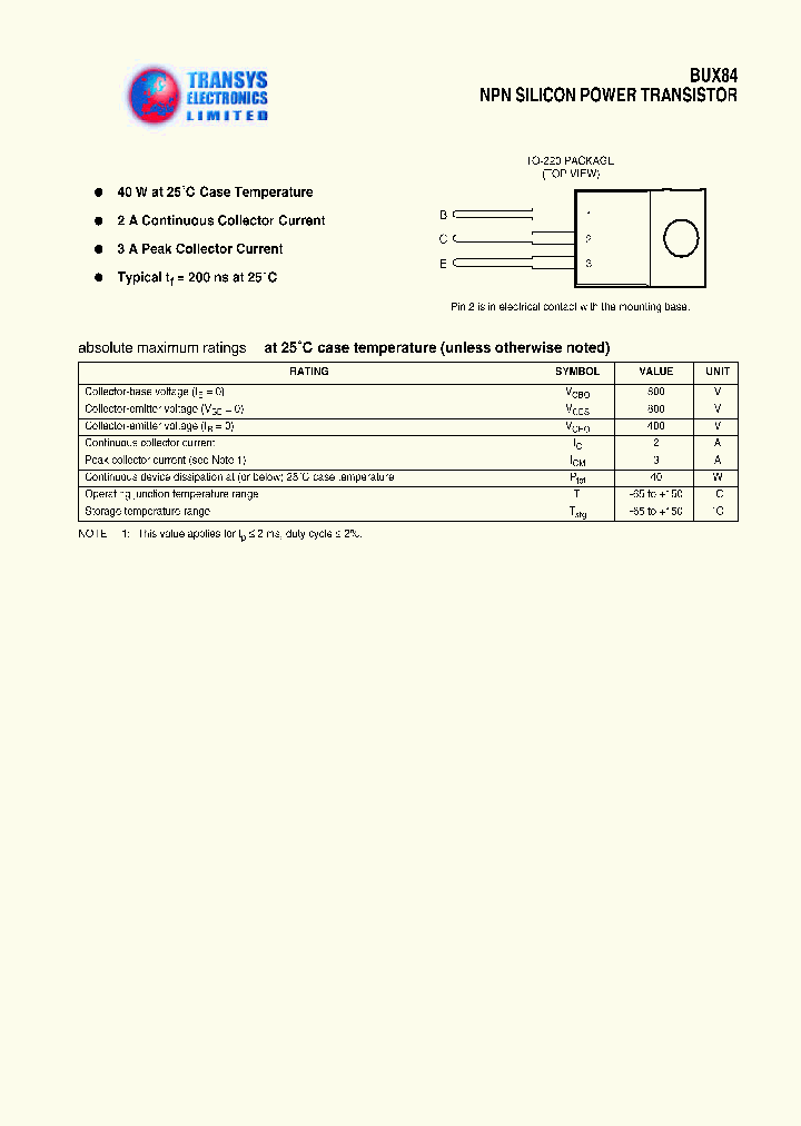 BUX84_1047587.PDF Datasheet