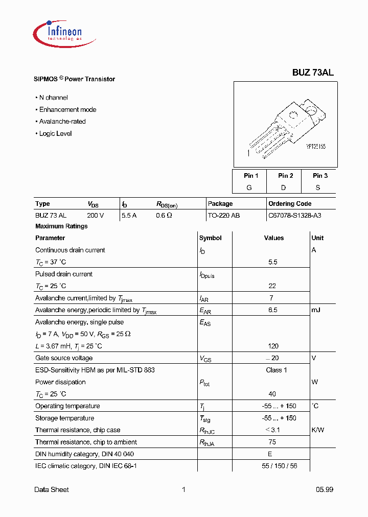 BUZ73AL_1222427.PDF Datasheet