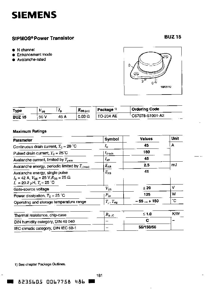 C67078-S1001-A2_1223571.PDF Datasheet Download --- IC-ON-LINE