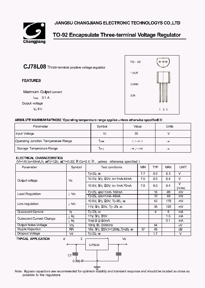CJ78L08-TO-92_1226269.PDF Datasheet