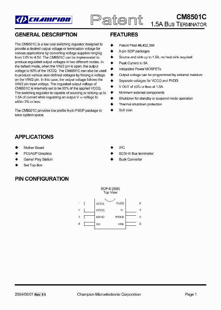 CM8501CIS_1227086.PDF Datasheet