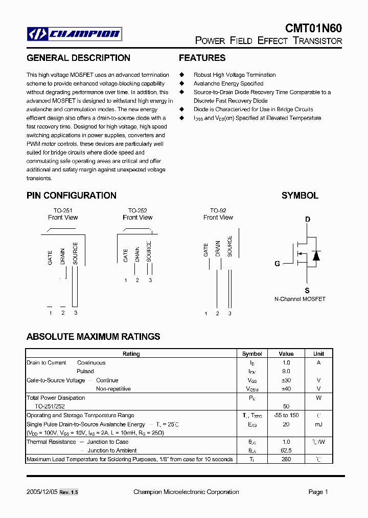 CMT01N60N92_1227507.PDF Datasheet