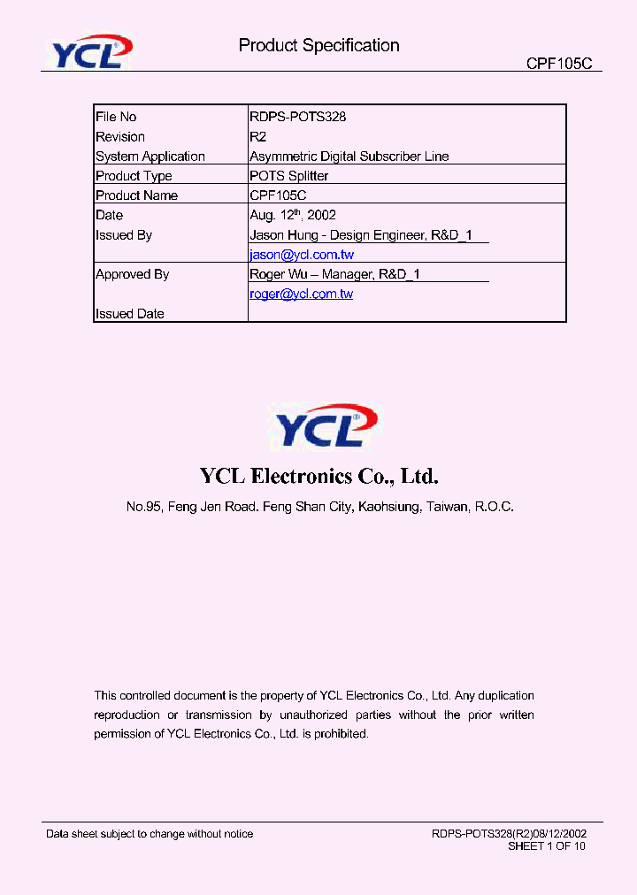 CPF105C_1228004.PDF Datasheet