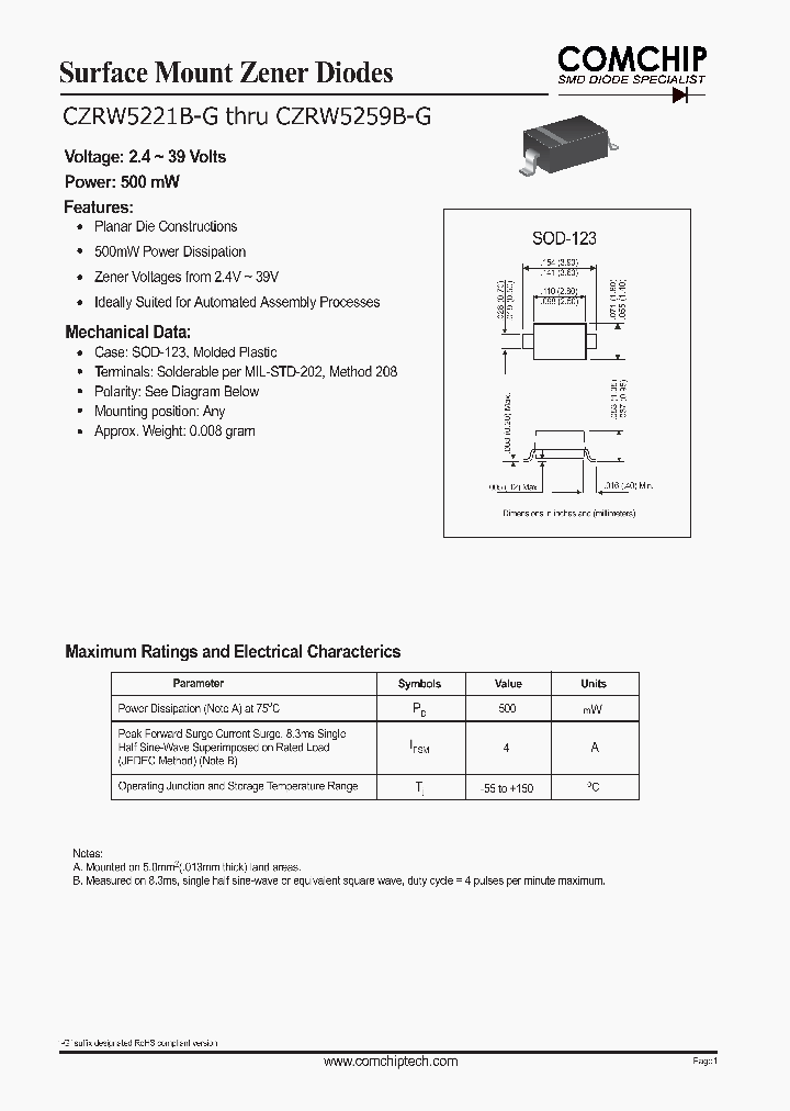 CZRW5259B-G_1230798.PDF Datasheet