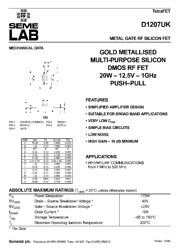 D1207_1048330.PDF Datasheet Download
