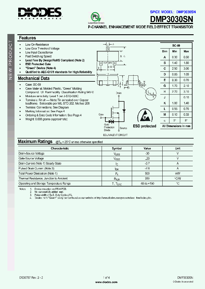 DMP3030SN_1117431.PDF Datasheet