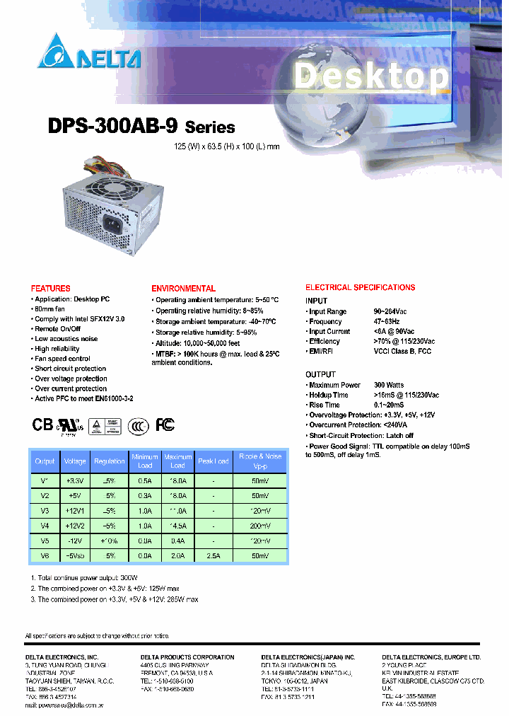 DPS-300AB-9_1119396.PDF Datasheet Download --- IC-ON-LINE