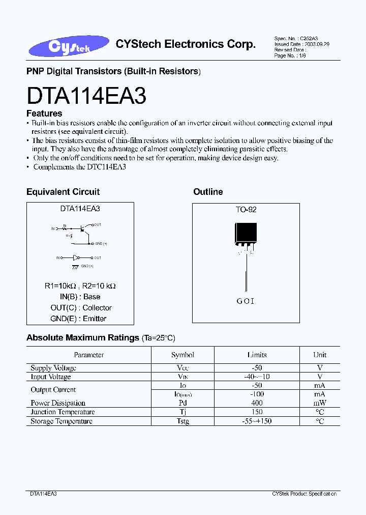 DTC114EA3_1235085.PDF Datasheet