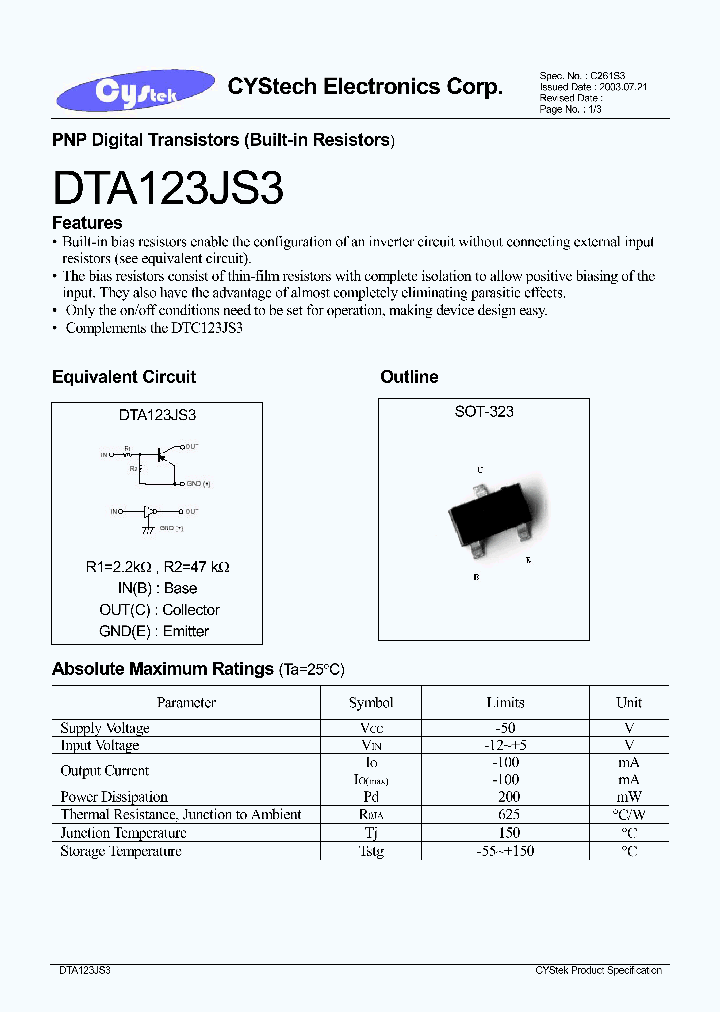 DTC123JS3_1235124.PDF Datasheet