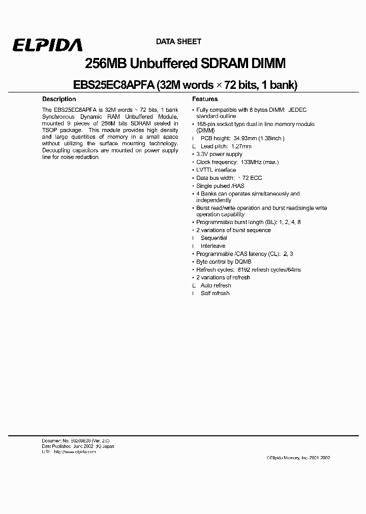 EBS25EC8APFA-7A_1235694.PDF Datasheet