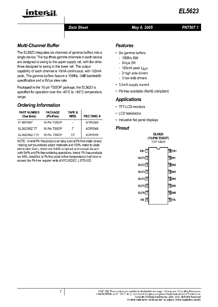 EL5623IRZ-T7_1236622.PDF Datasheet