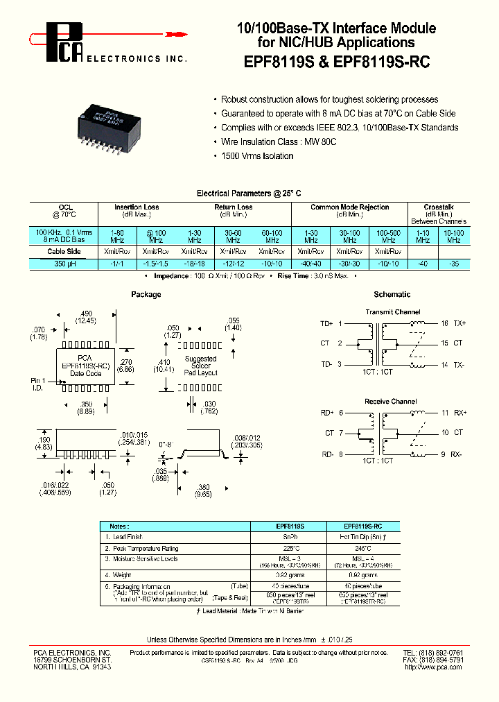 EPF8119S_1100440.PDF Datasheet