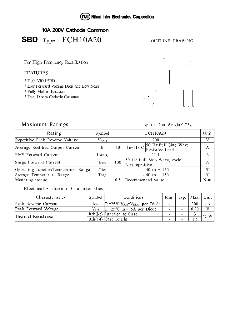 FCH10A20_1124080.PDF Datasheet