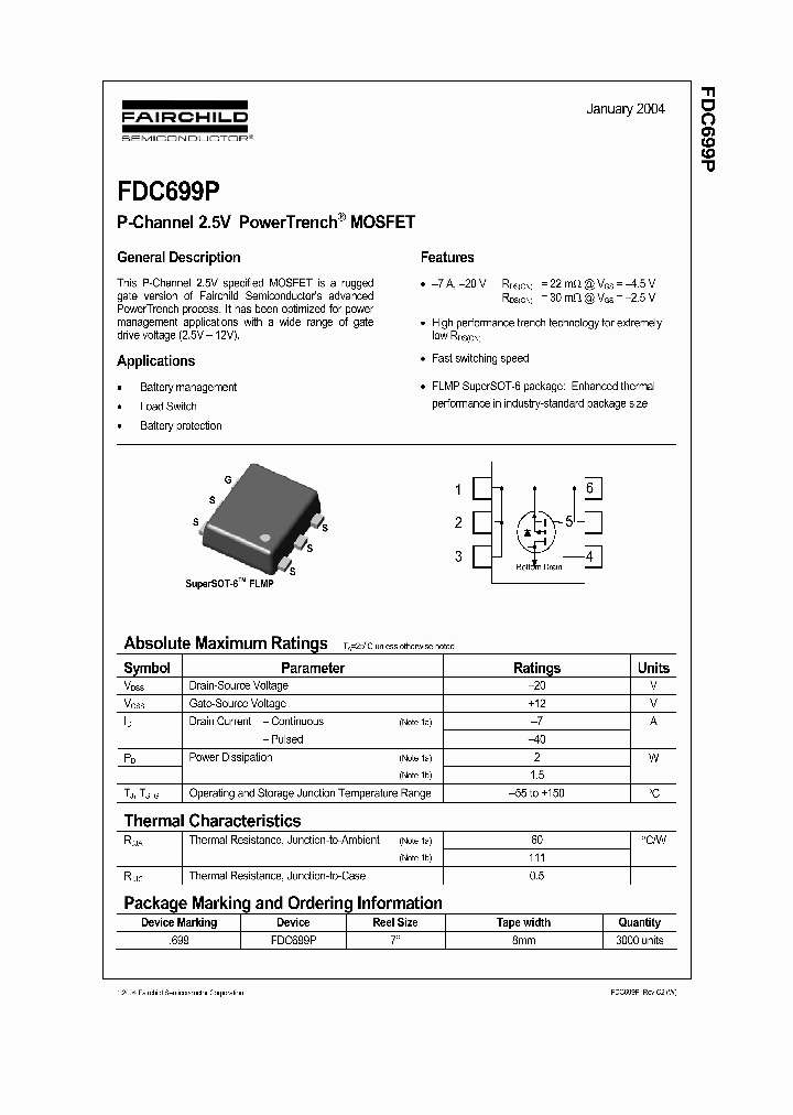 FDC699P_1239316.PDF Datasheet