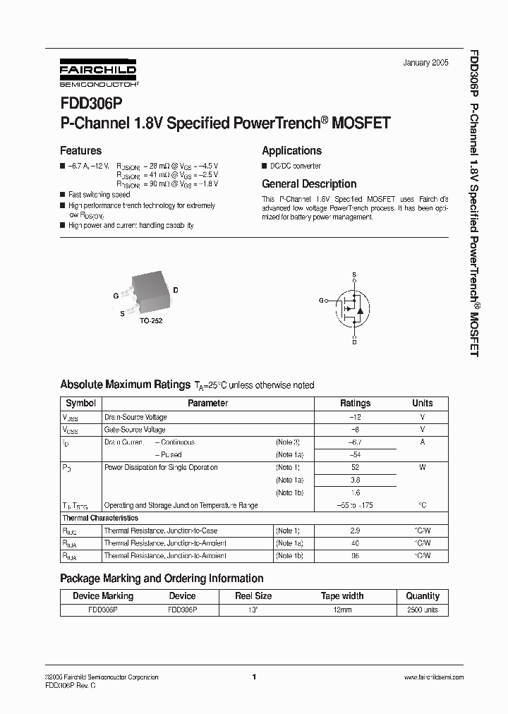 FDD306P_1239338.PDF Datasheet