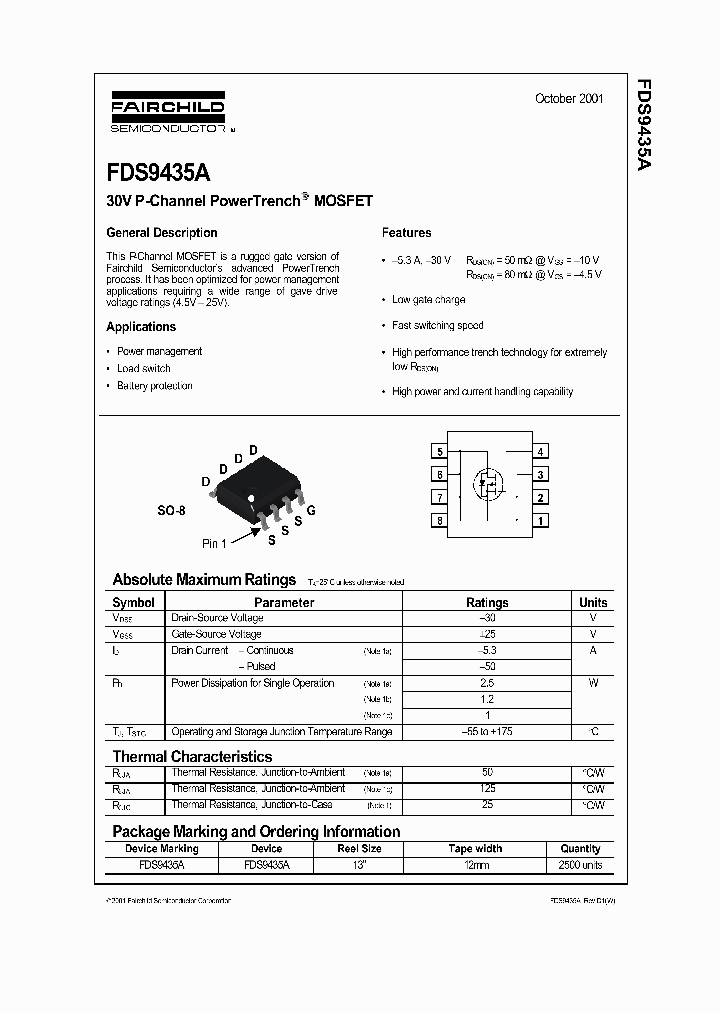 FDS9435A_1239791.PDF Datasheet Download --- IC-ON-LINE