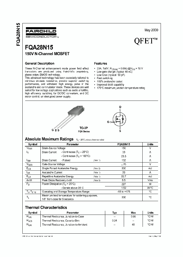 FQA28N15_1087342.PDF Datasheet