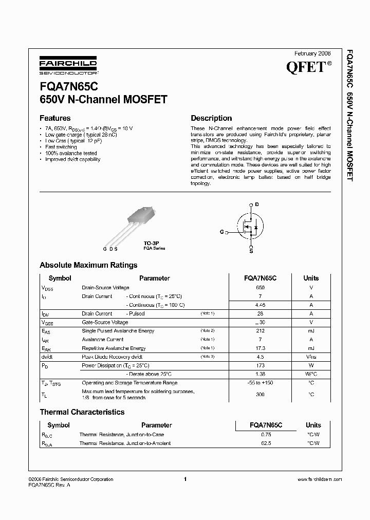 FQA7N65C_1241443.PDF Datasheet