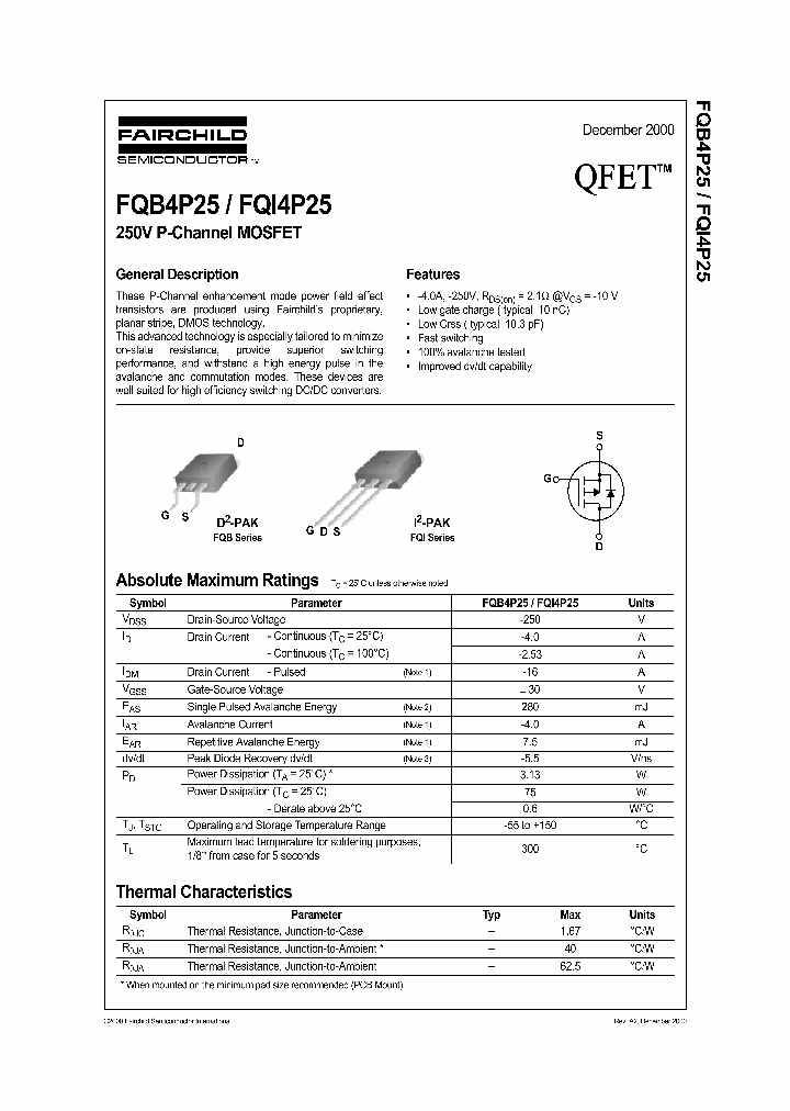 FQI4P25_1241625.PDF Datasheet