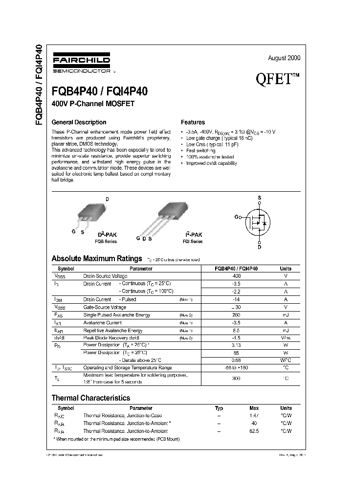 FQI4P40_1241626.PDF Datasheet