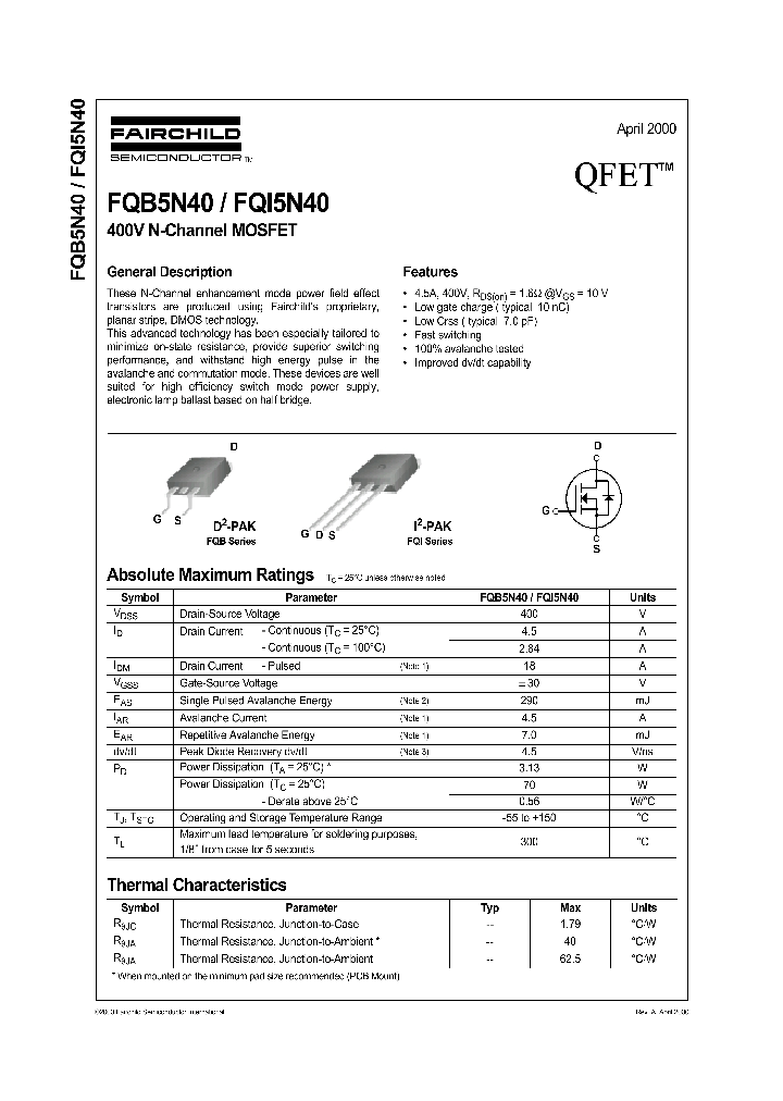 FQI5N40_1241636.PDF Datasheet