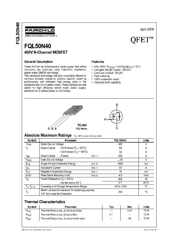 FQL50N40_1241686.PDF Datasheet