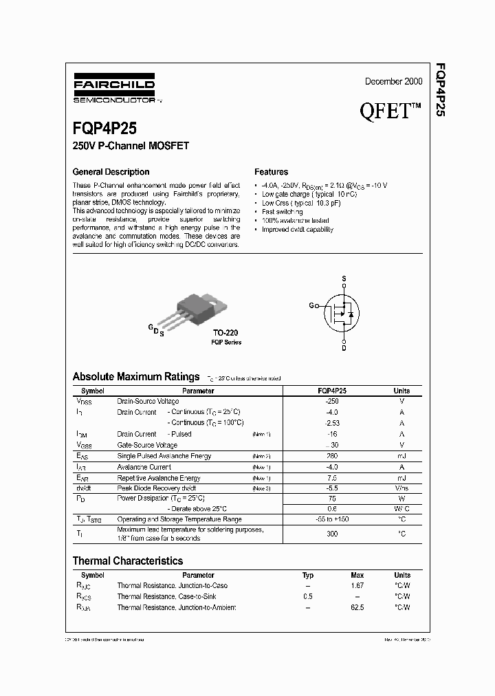 FQP4P25_1241744.PDF Datasheet