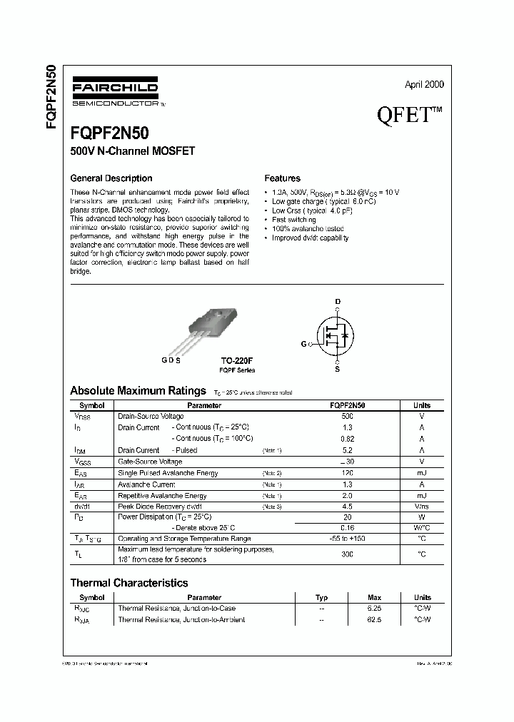 FQPF2N50_1241839.PDF Datasheet